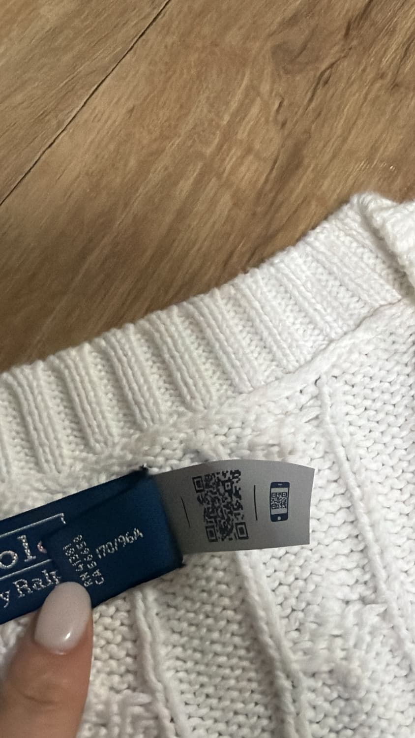 폴로랄프로렌 W 케이블 니트 코튼 V넥 스웨터 베스트 - 화이트 상품이미지5