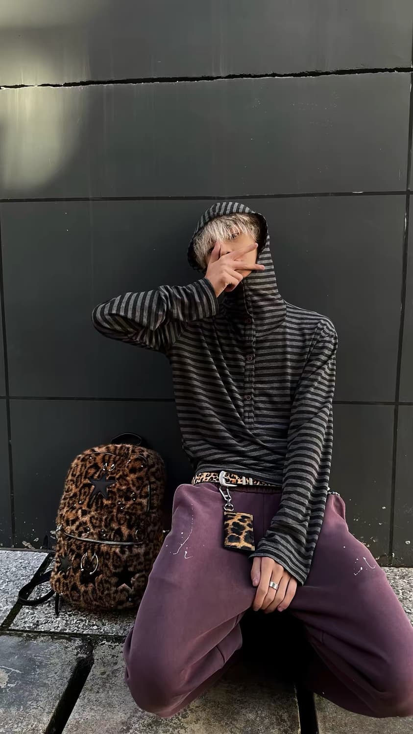 Stripe Hooded Long Sleeve T 상품이미지4
