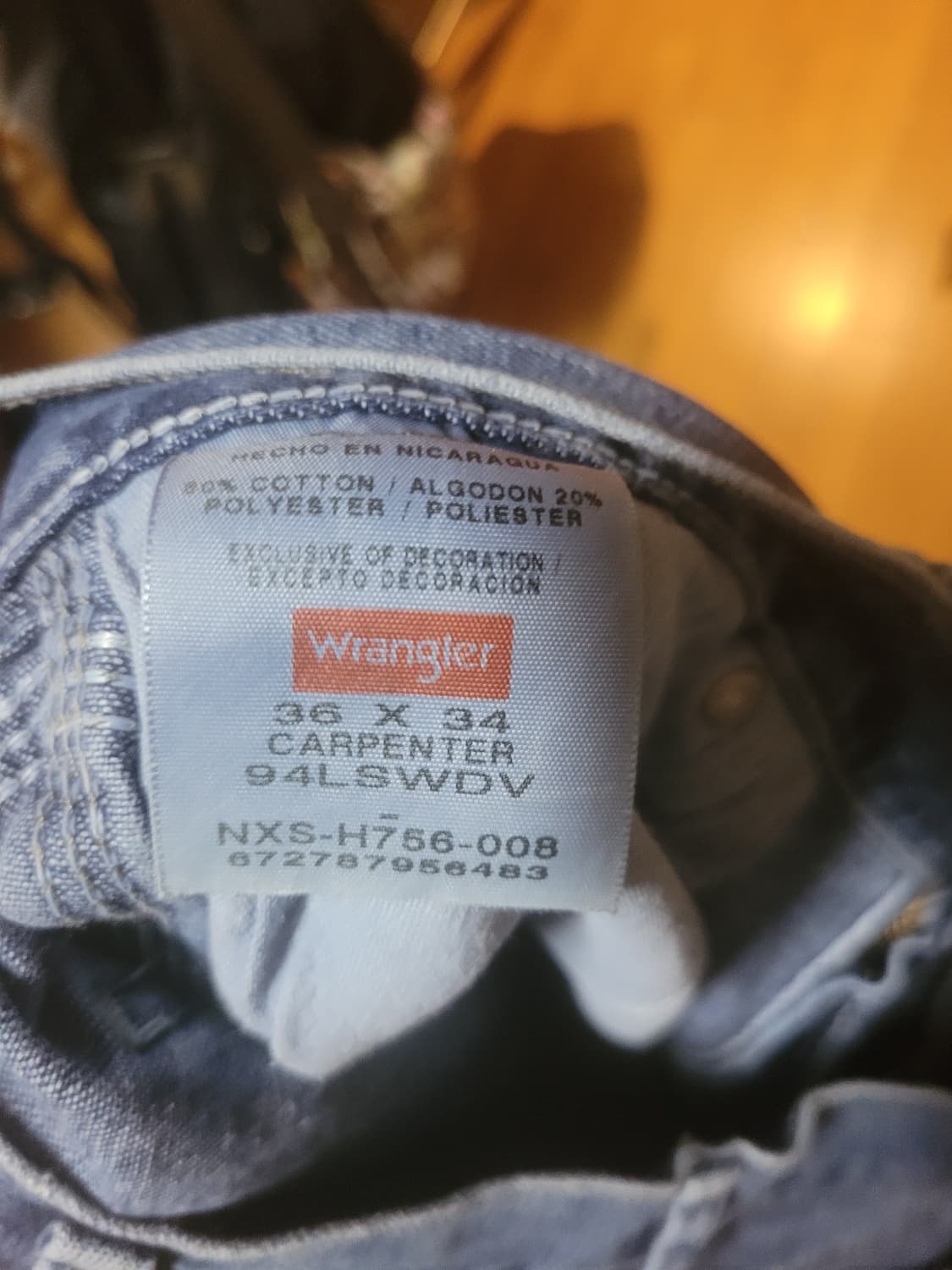 새상품) 랭글러 카팬터 데님팬츠. 상품이미지7