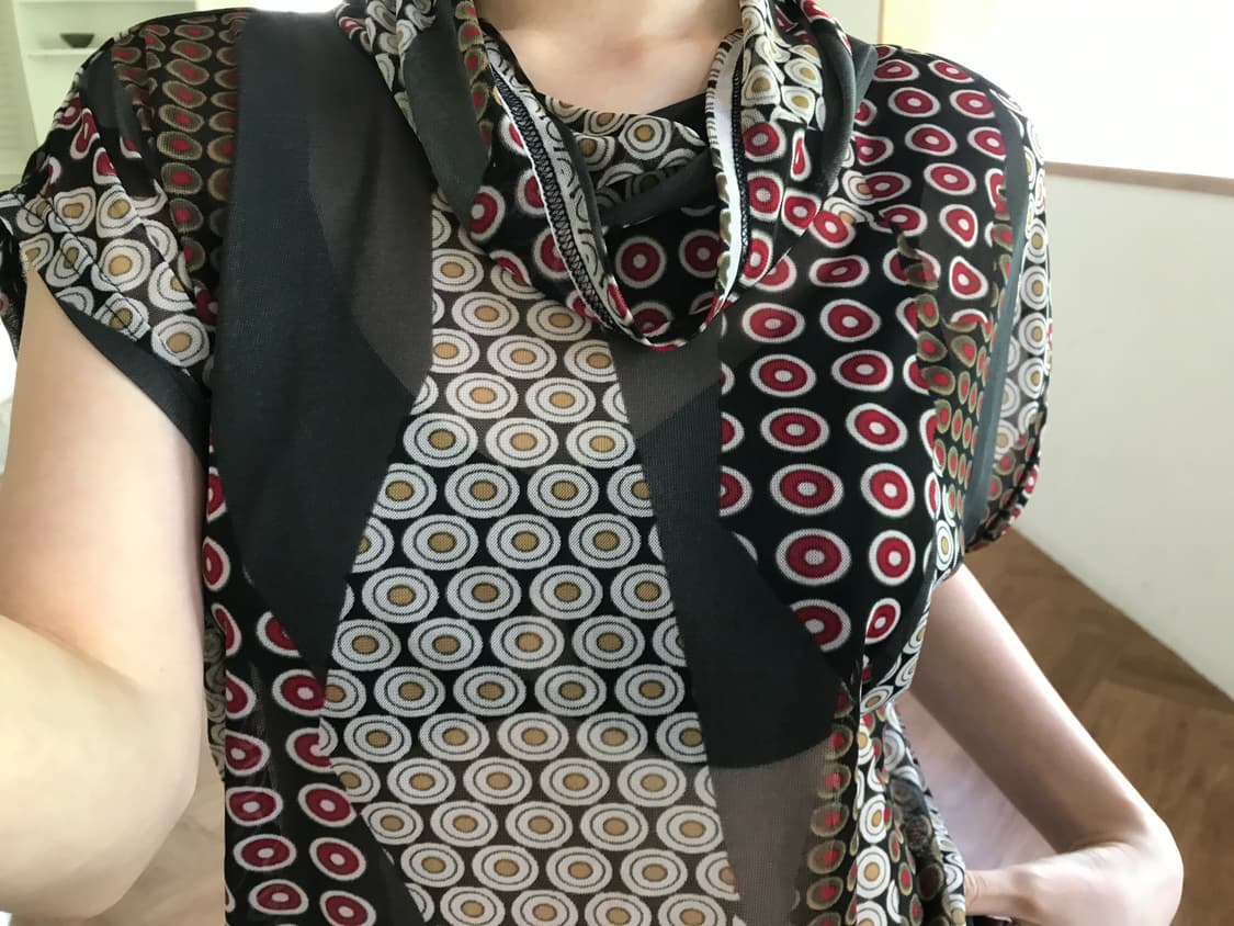 vintage pattern mesh top 상품이미지4