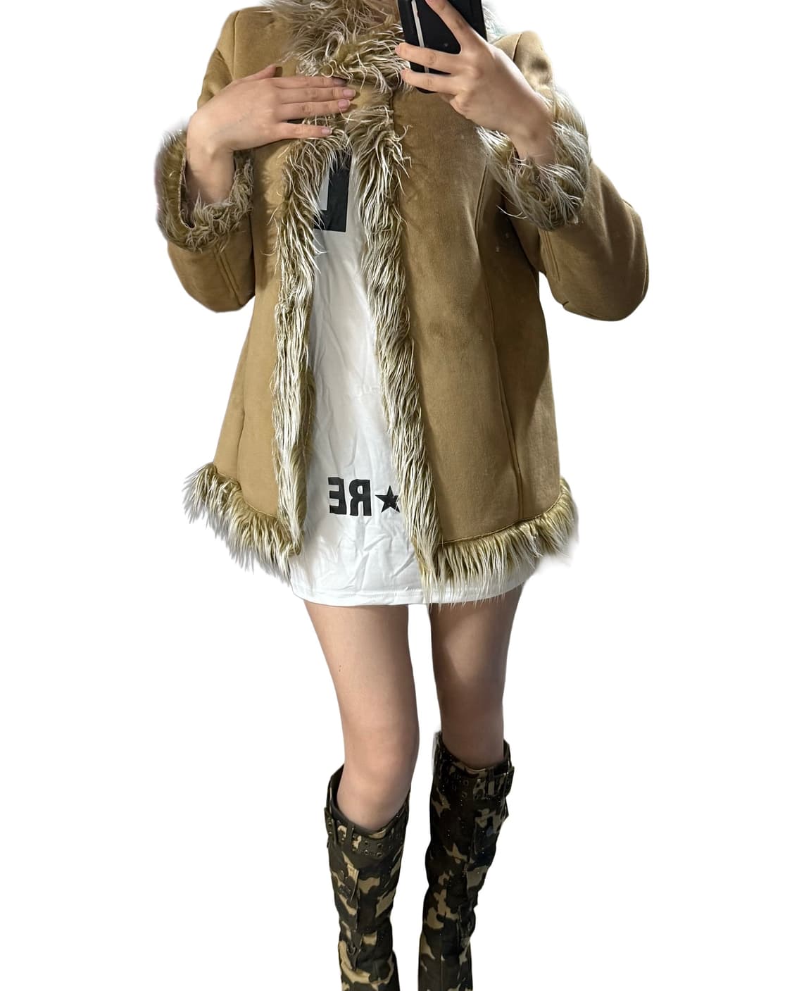 핀터레스트 무드 y2k 페이크 퍼 코트 상품이미지4