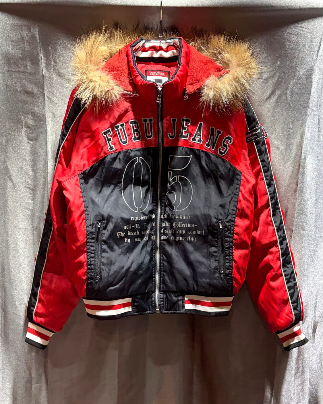 M FUBU 우먼스 스펠링 로고 라쿤 후드 패딩 상품이미지2