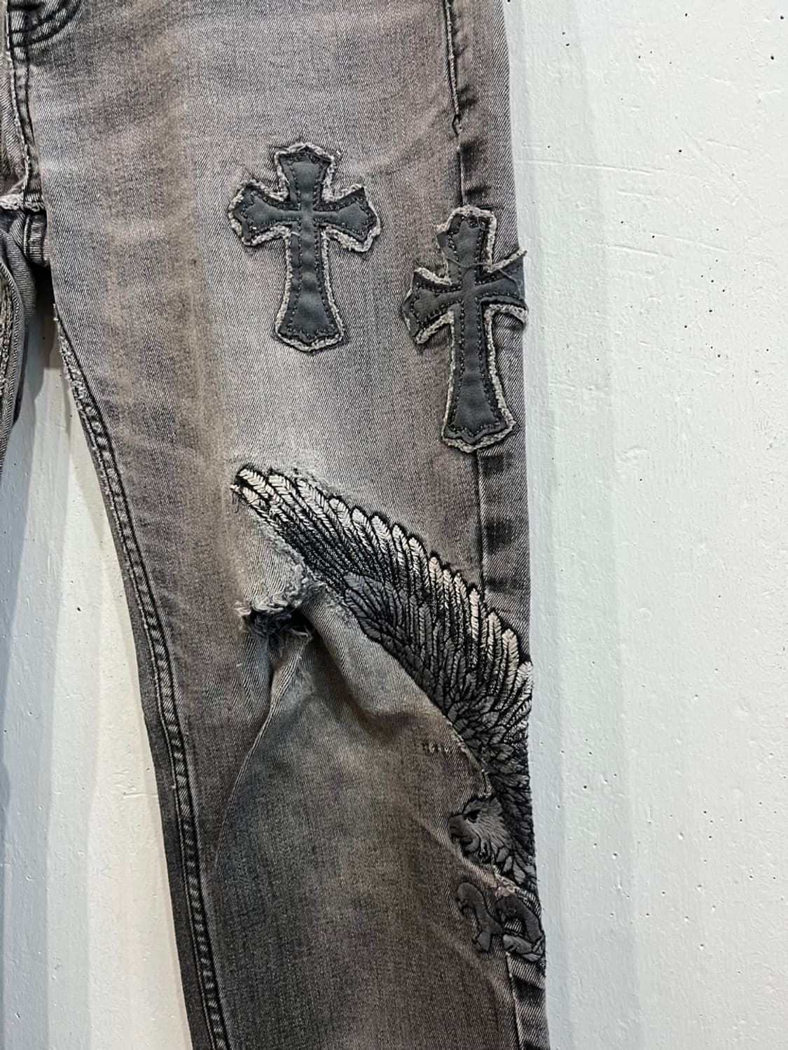 Cloud72 락펑크 락펑크 스컬 디스 데님팬츠 상품이미지4