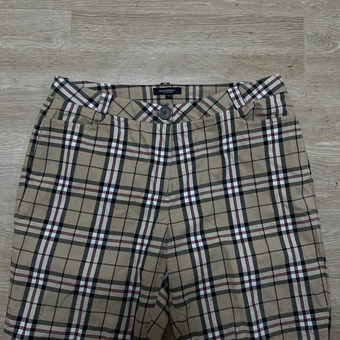 버버리 런던 여성 노바체크 슬림핏 코튼 슬랙스 팬츠 [베이지] 77 상품이미지2