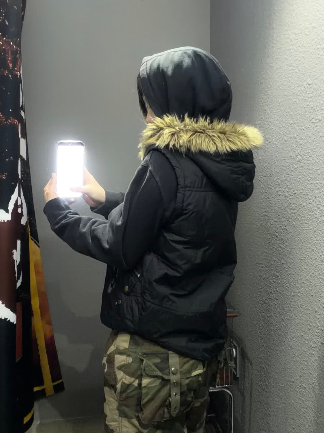 빈티지 퍼 패딩조끼 상품이미지3