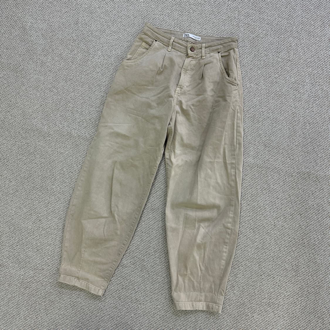 36 자라  베이지 배럴 팬츠 0429D 상품이미지1