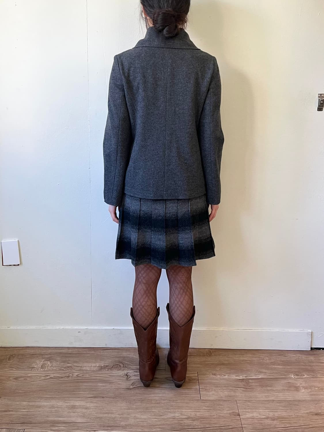 Japan vtg 숄카라 크롭 코트 상품이미지10