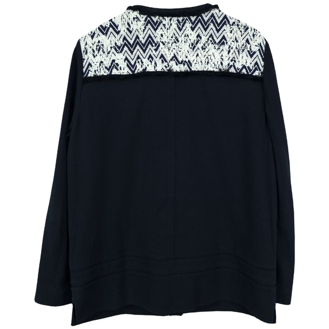 [잇미샤] 에스닉 패턴 카라리스 린넨 집업 자켓 네이비 M18857 상품이미지3