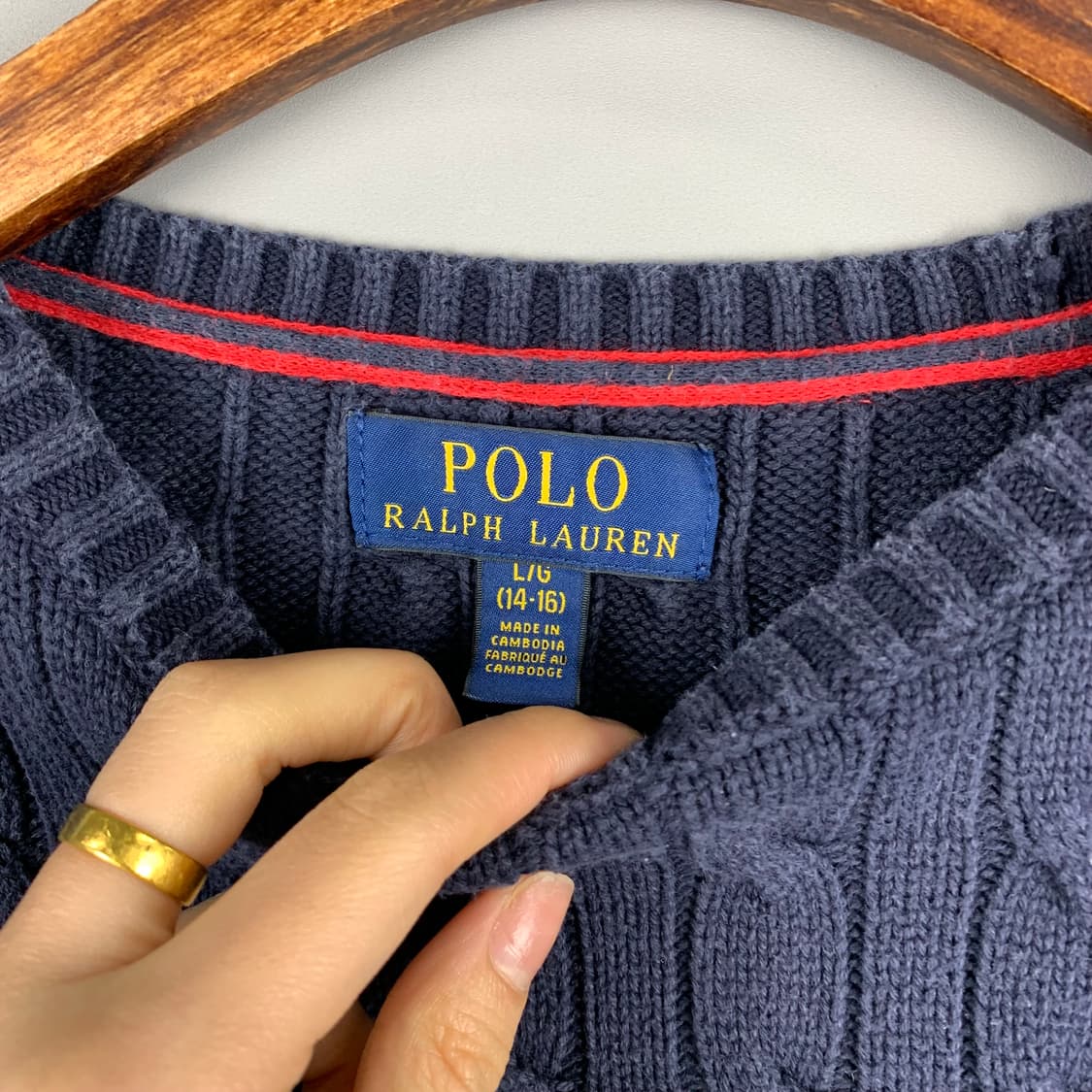 폴로 랄프로렌 신형 네이비 꽈배기 니트 상품이미지4