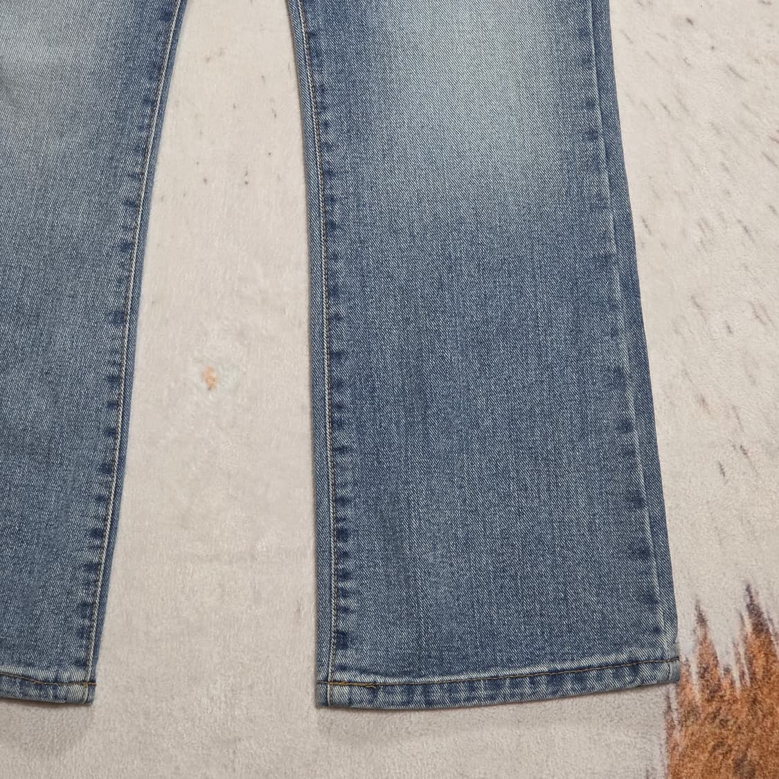 빈티지 연청 하이웨스트 세미 부츠컷 데님 팬츠 상품이미지3