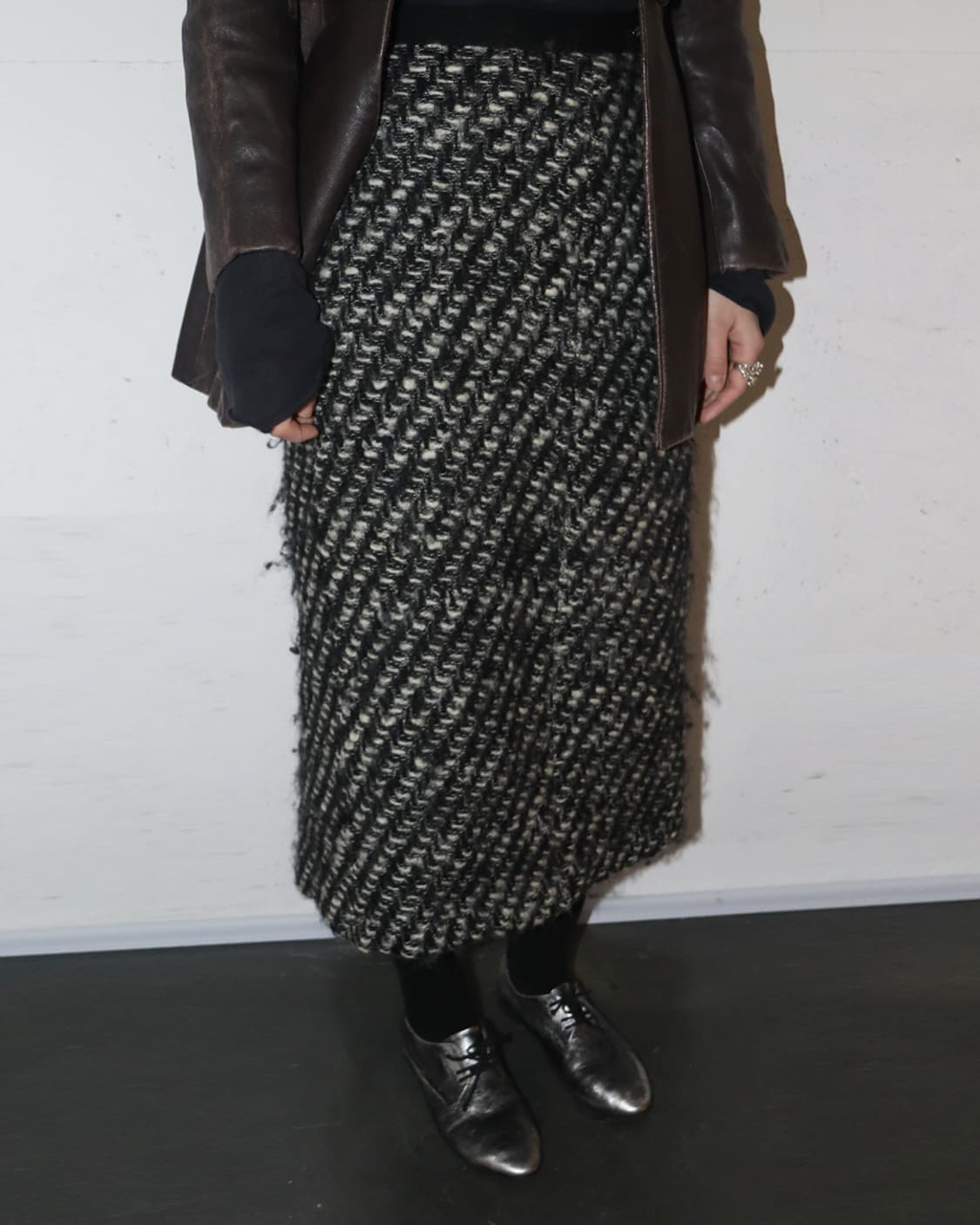 꼼데가르송 90s 트위드 미디 스커트 상품이미지3