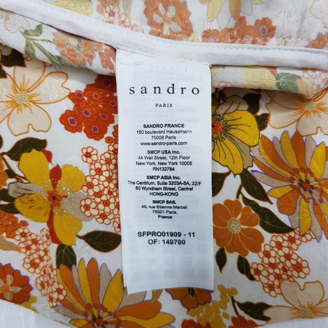 산드로 플로럴 프린트 원피스 34사이즈 상품이미지8