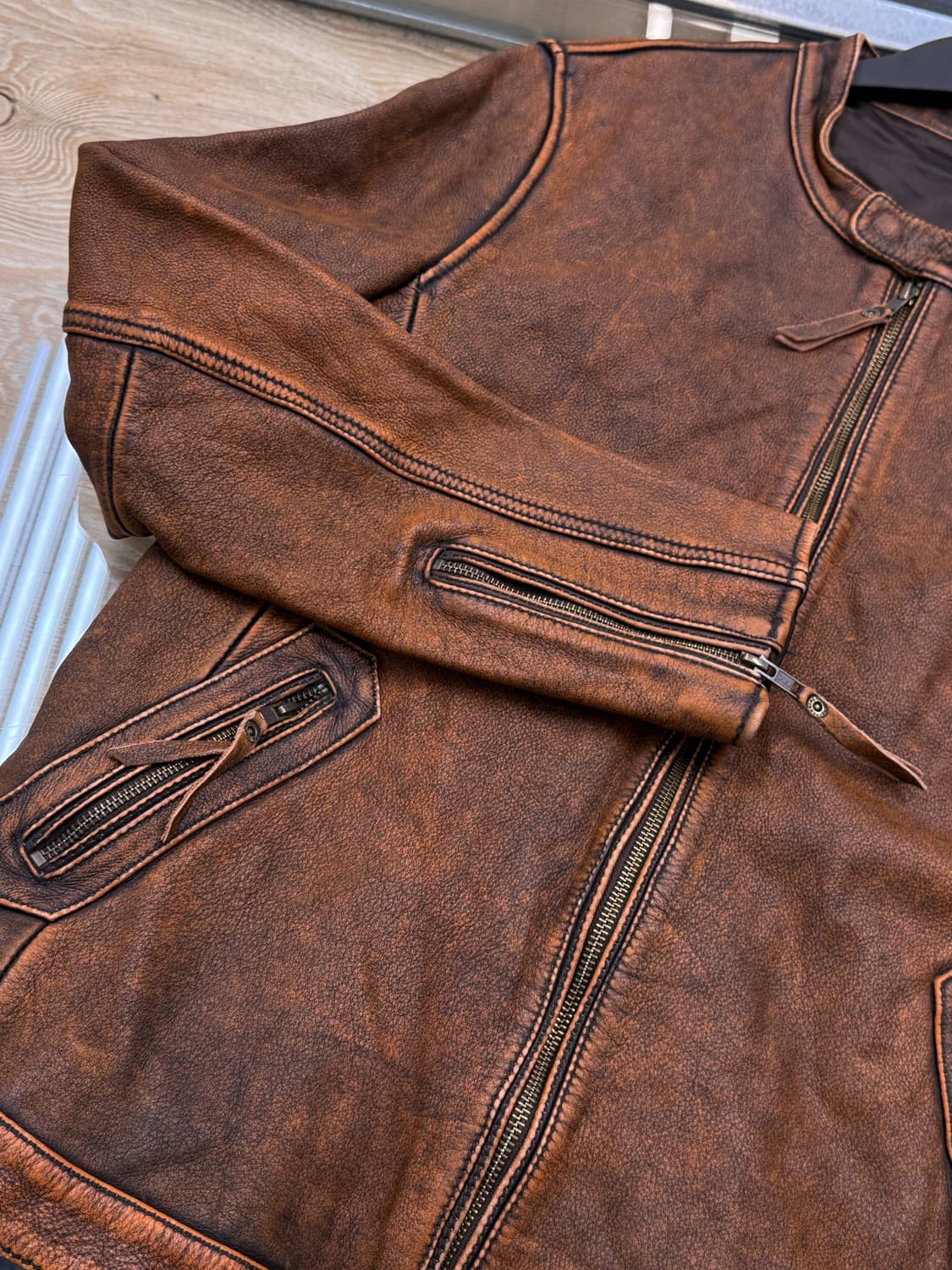 어반 바론 카우 레더 바이커 자켓 상품이미지4