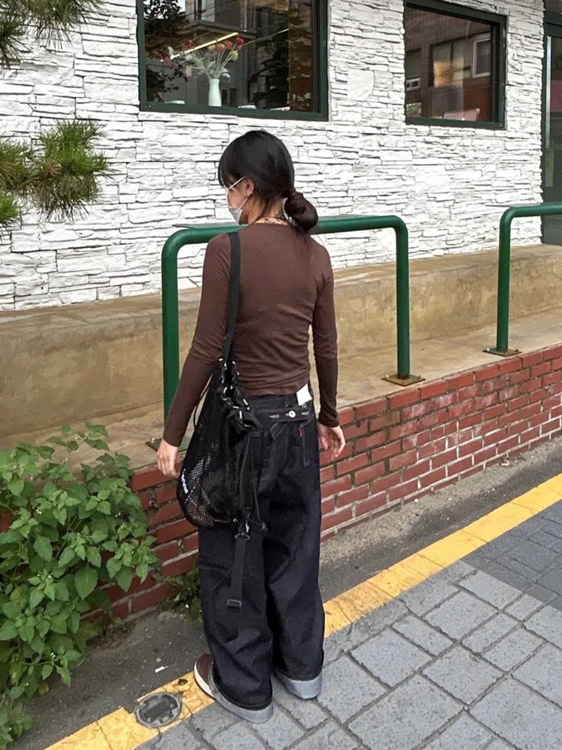 새상품) 키도 시그니처 비조 버튼 와이드 논페이드 생지 데님 팬츠 S 상품이미지7