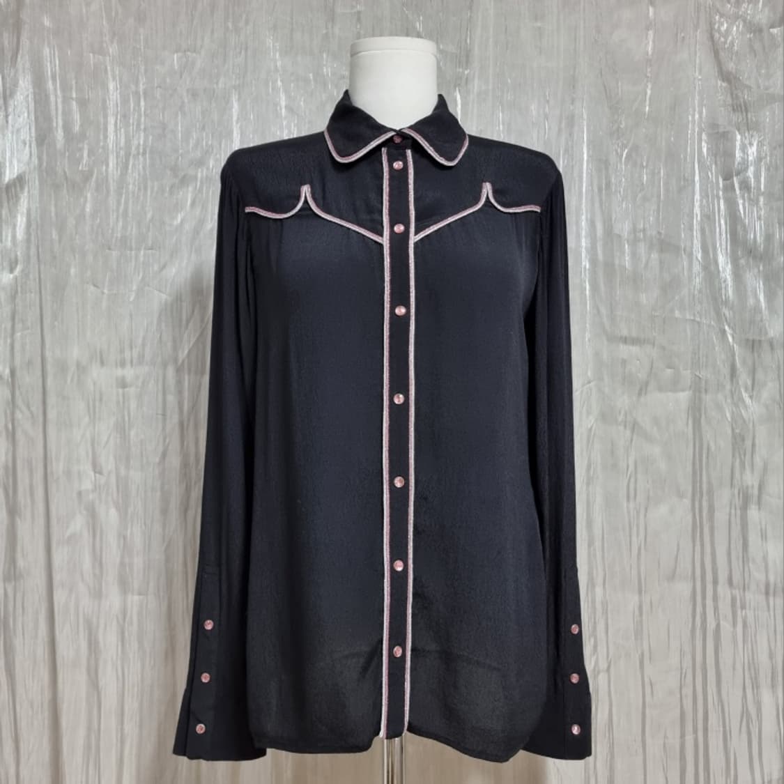 마쥬 maje 블랙핑크 블라우스 셔츠 (55) 상태굿 상품이미지1