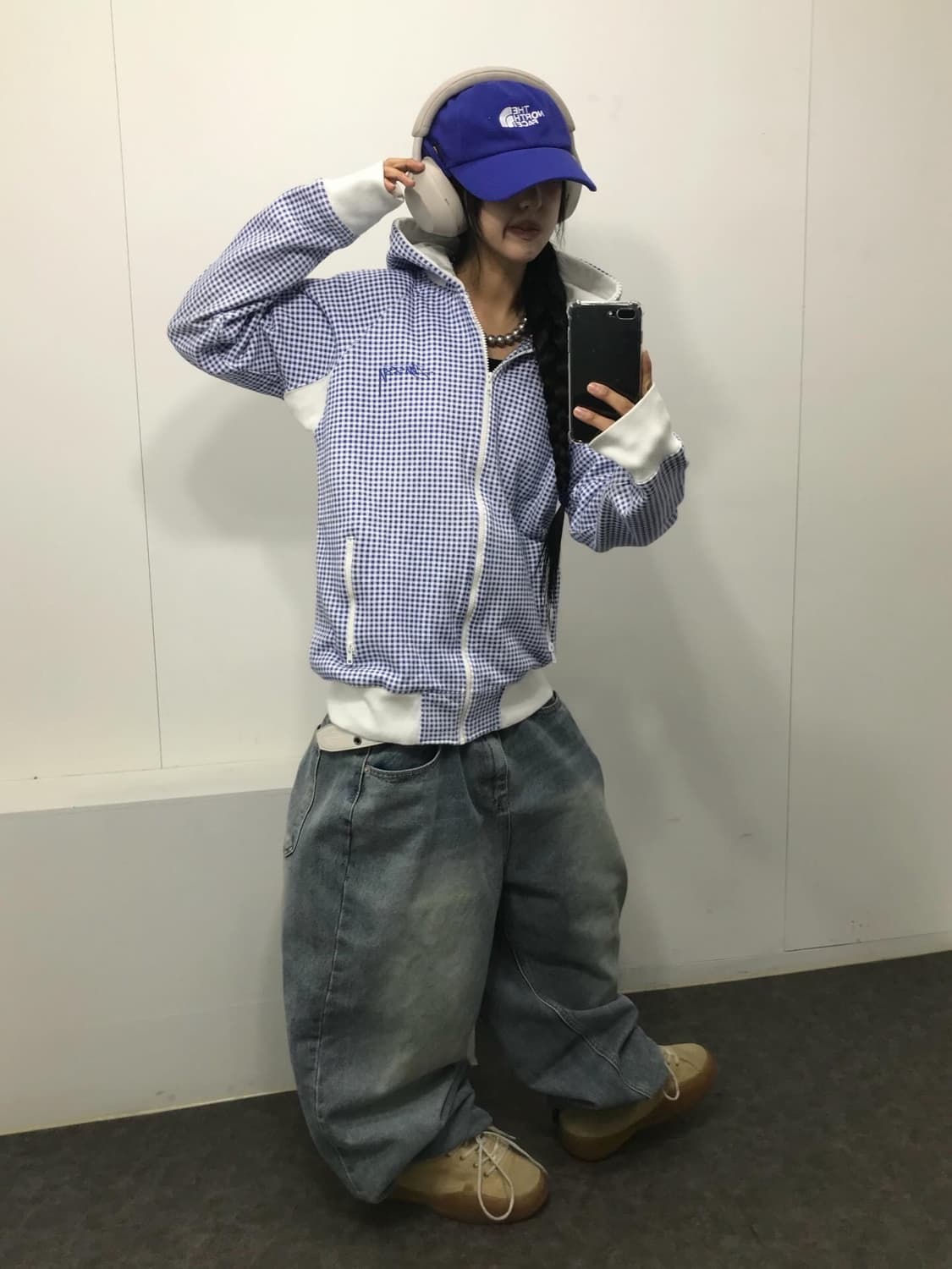 Stussy Check Pattern Hood Zip-Up 상품이미지3