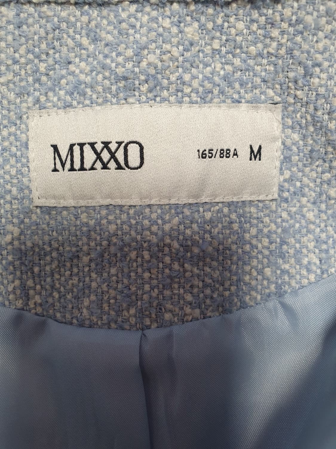 무료배송 !! MIXXO 트위드 자켓 M  연하늘색 봄자켓 상품이미지4