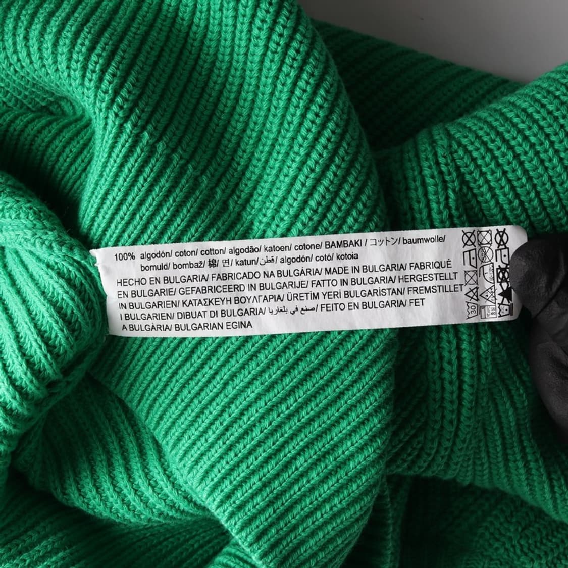 ZARA 비비드 그린 라운드넥 골지 니트 XL 상품이미지6