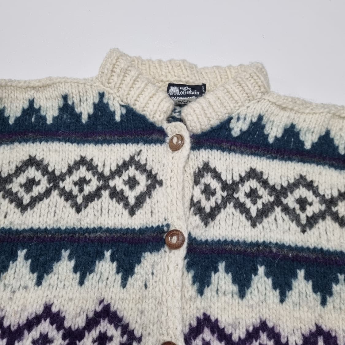 80S VINTAGE 아즈텍 코위찬 가디건 - XL 상품이미지4