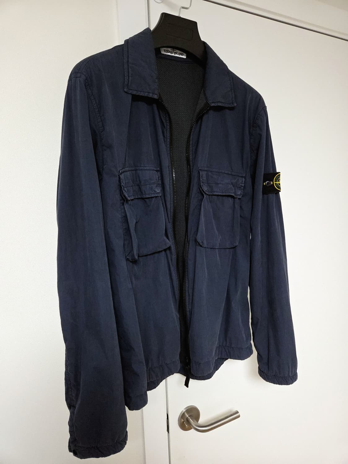 스톤아일랜드 C/N 코튼나일론 가먼트 오버셔츠 아비오블루 L 상품이미지2