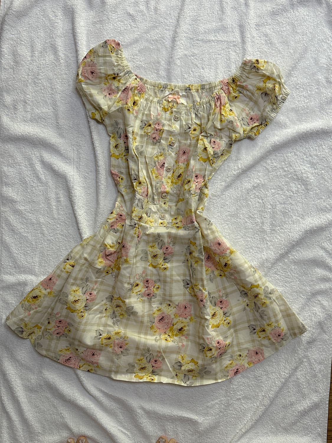 빈티지 리즈리사 플라워 라떼 리본 원피스 히메갸루 아일릿 히메카지 로걀 상품이미지1