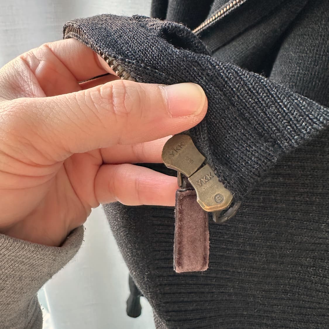 폴로 랄프로렌 투웨이 집업 메리노 울 니트 가디건 차콜 그레이 M 상품이미지9