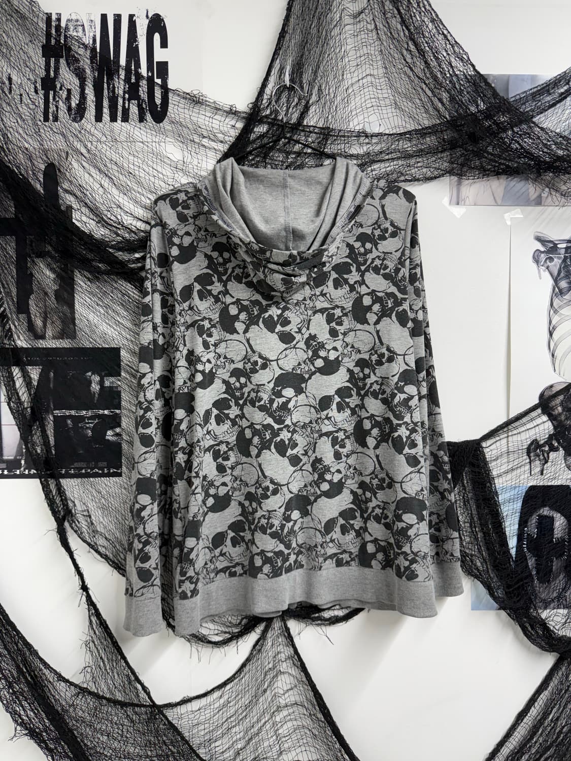 Skull pattern hood zipup 상품이미지4