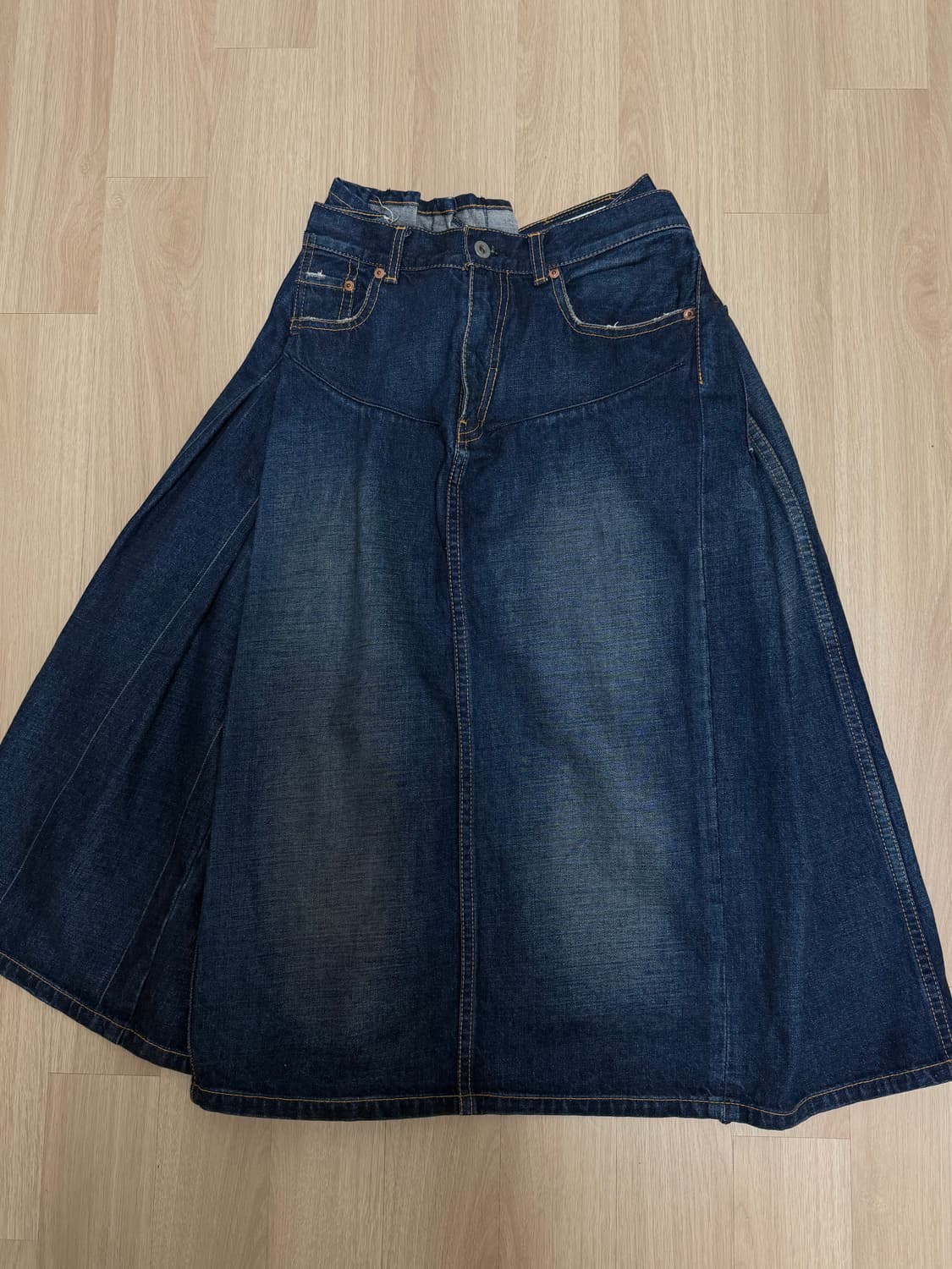 준야 와타나베 비대칭 데님 스커트 상품이미지1