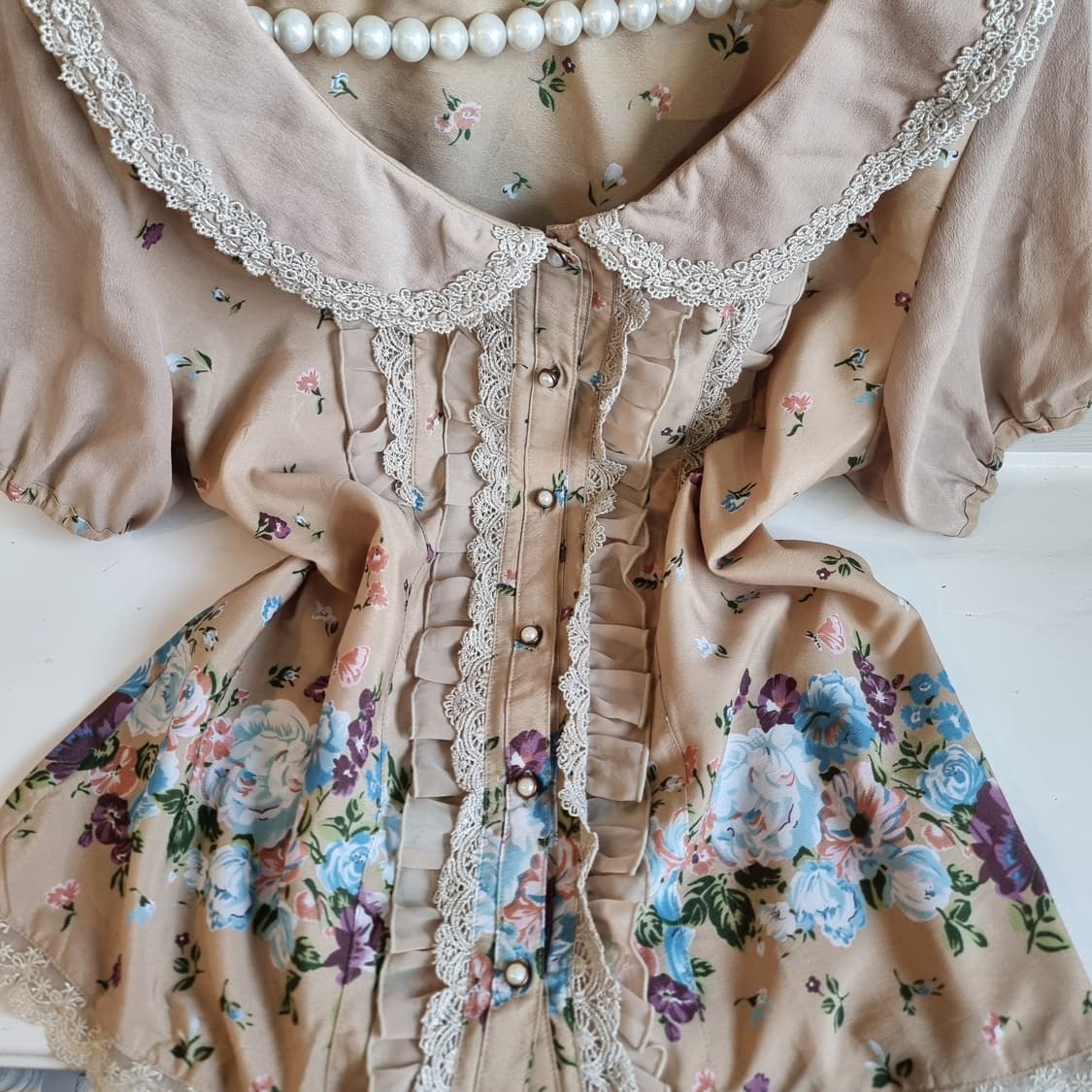 axes femme 플라워 레이스 블라우스 상품이미지2