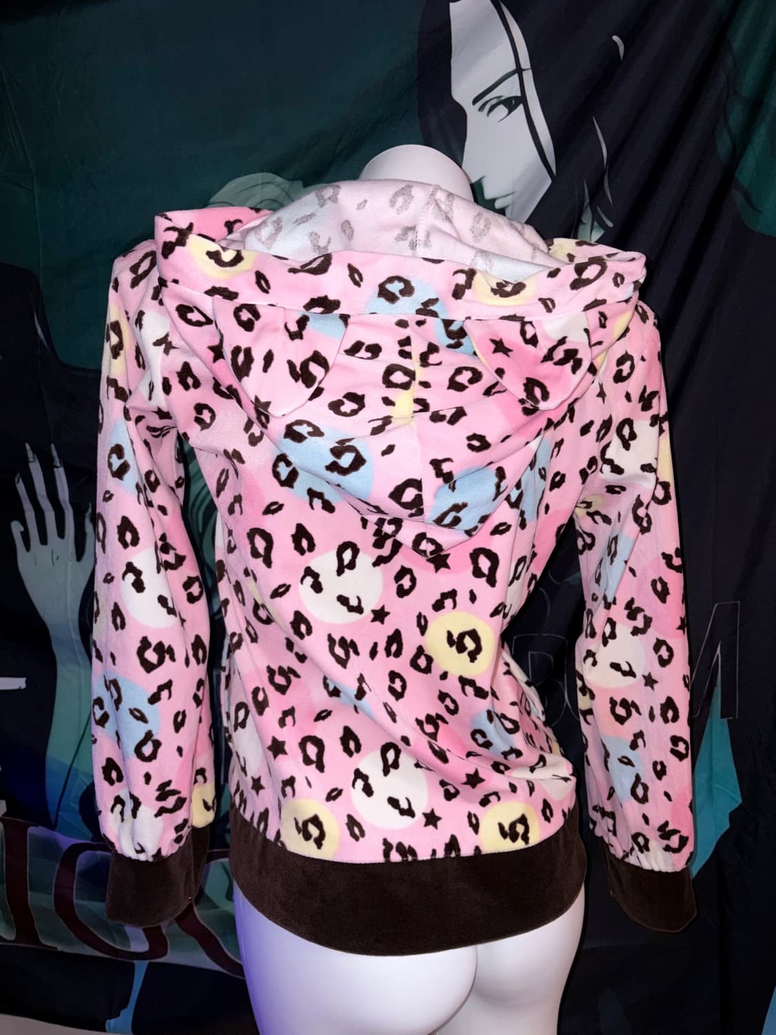 Pastel Leopard Print Zip Hoodie 상품이미지2