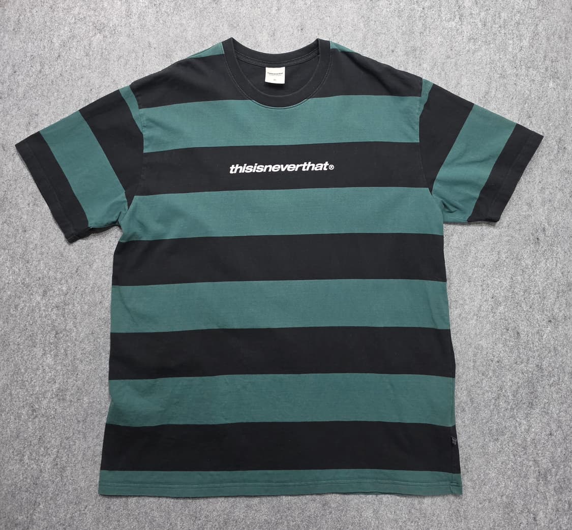 디스이즈네버댓 그린 스트라이프 반팔티 XL 상품이미지1
