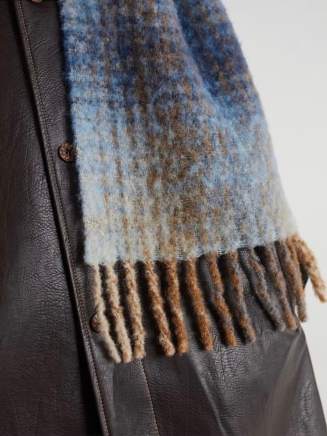 세퍼 sefr 블루 체크 울 머플러 스카프 상품이미지1