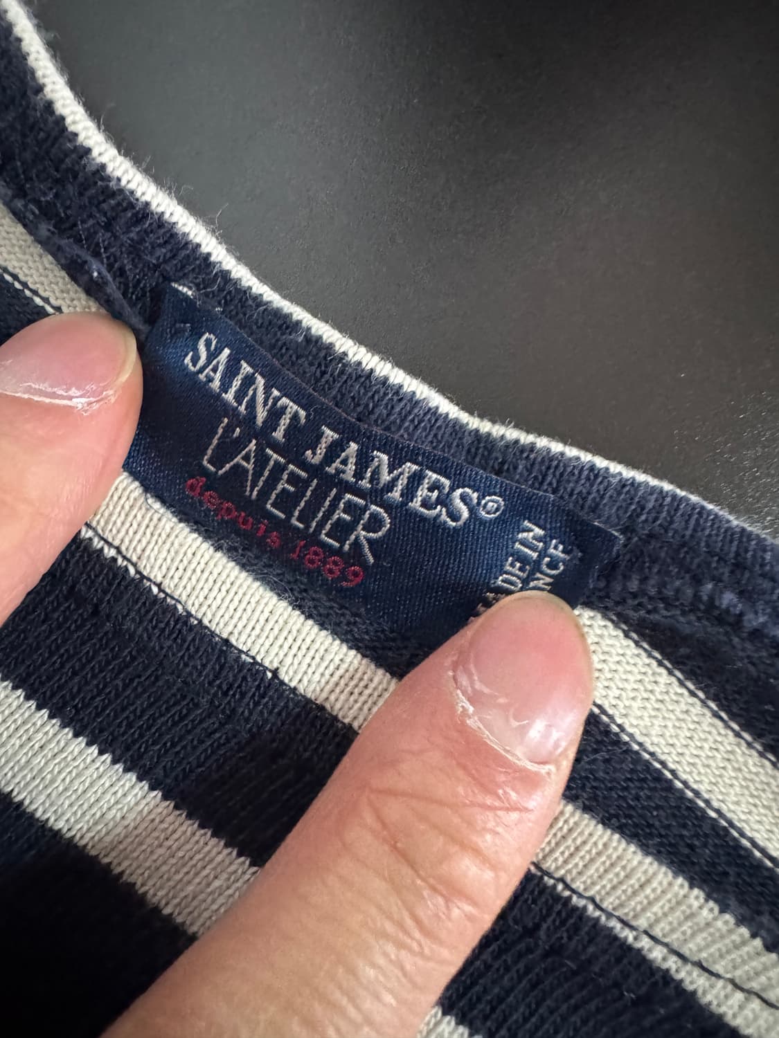 여성 세인트제임스 단가라 긴팔 롱슬리브 S 상품이미지3