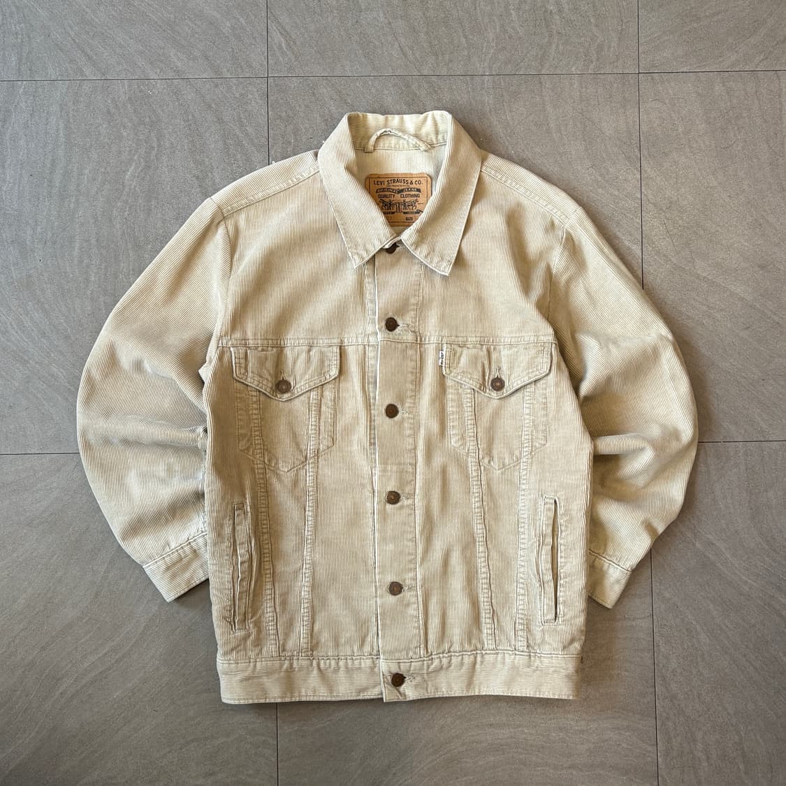 90s Levis 90년대 생산 리바이스 라이트 베이지 코듀로이 자켓  상품이미지1