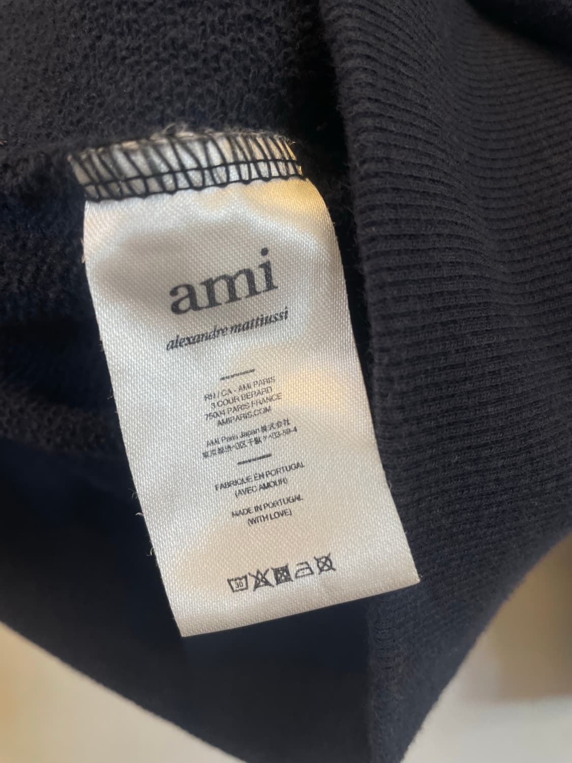 ami 아미 스몰하트 맨투맨 XL 네이비:) 면100% 상품이미지5