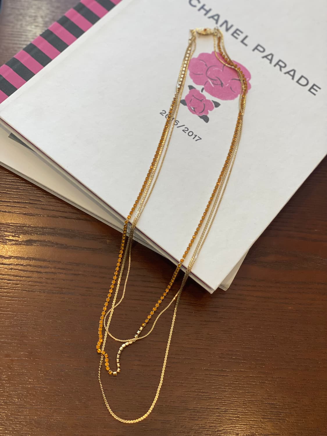 빈티지ㅜ골드 큐빅 레이어드 목걸이 상품이미지1