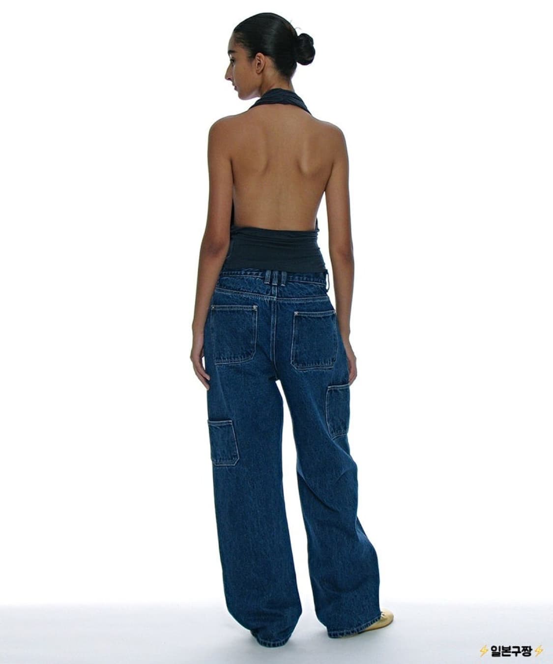 파르티멘토 카울넥 홀터 슬리브리스 크롭탑 상품이미지2