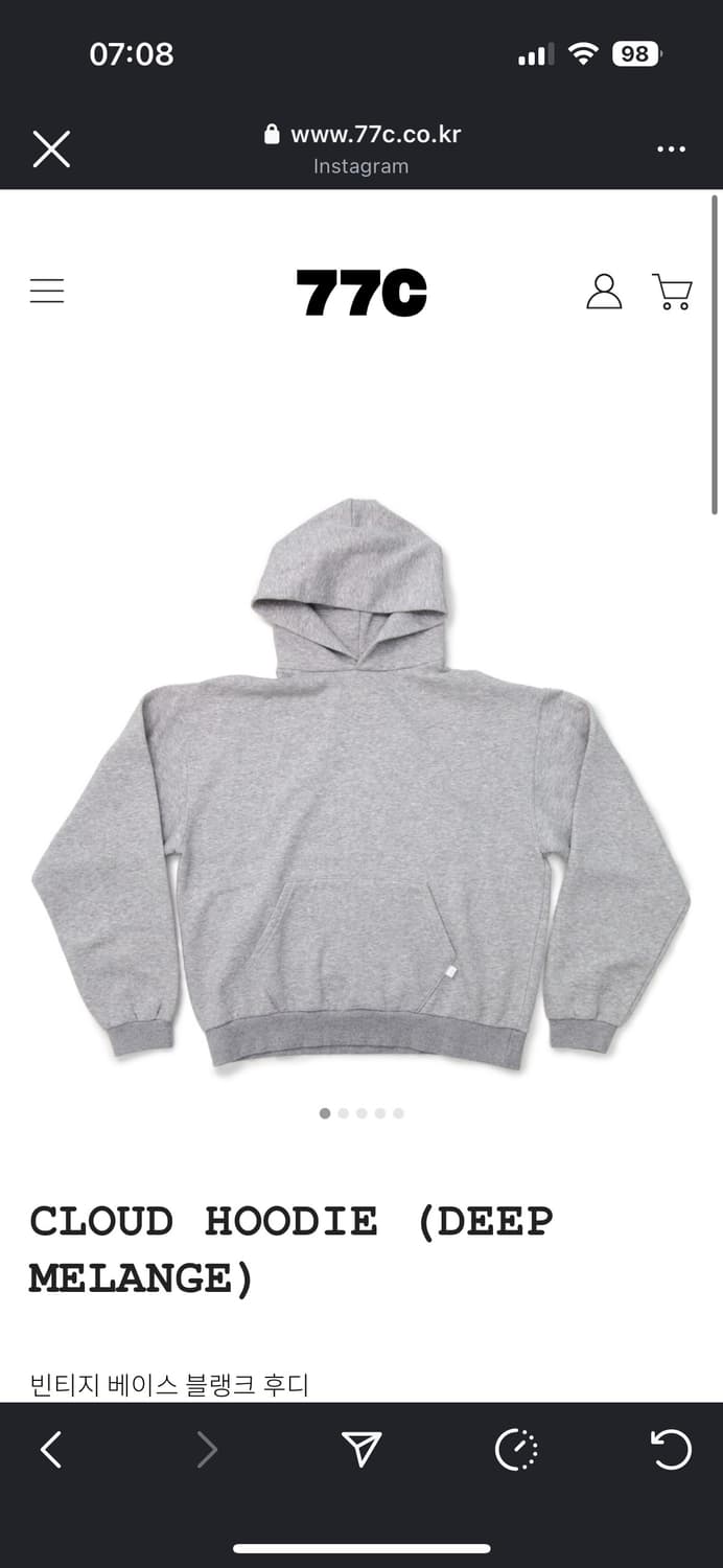 (Xl) 77c 후디 그레이 상품이미지1