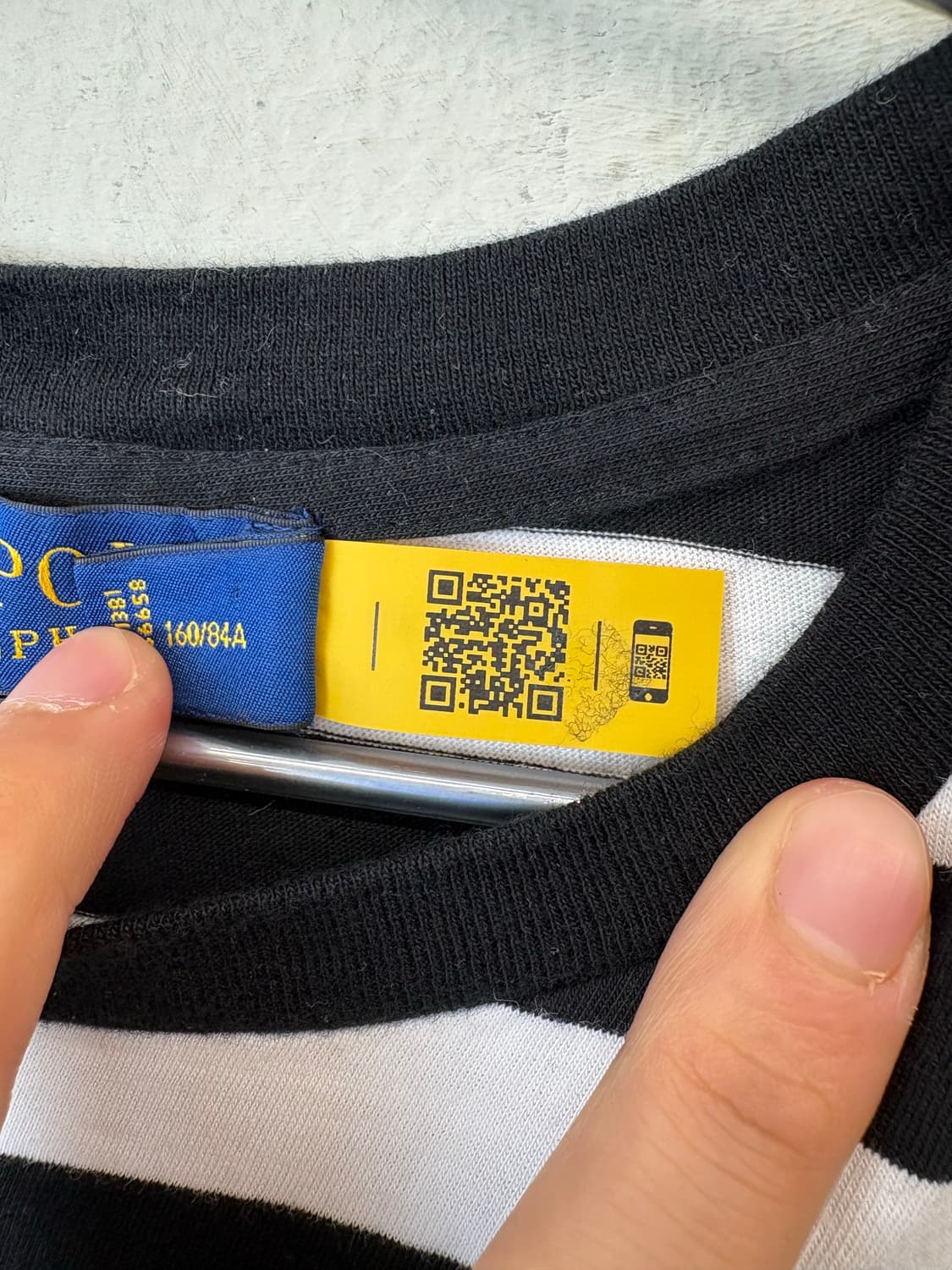 폴로랄프로렌 큐알라벨 스트라이프 RL 반팔티 상품이미지6