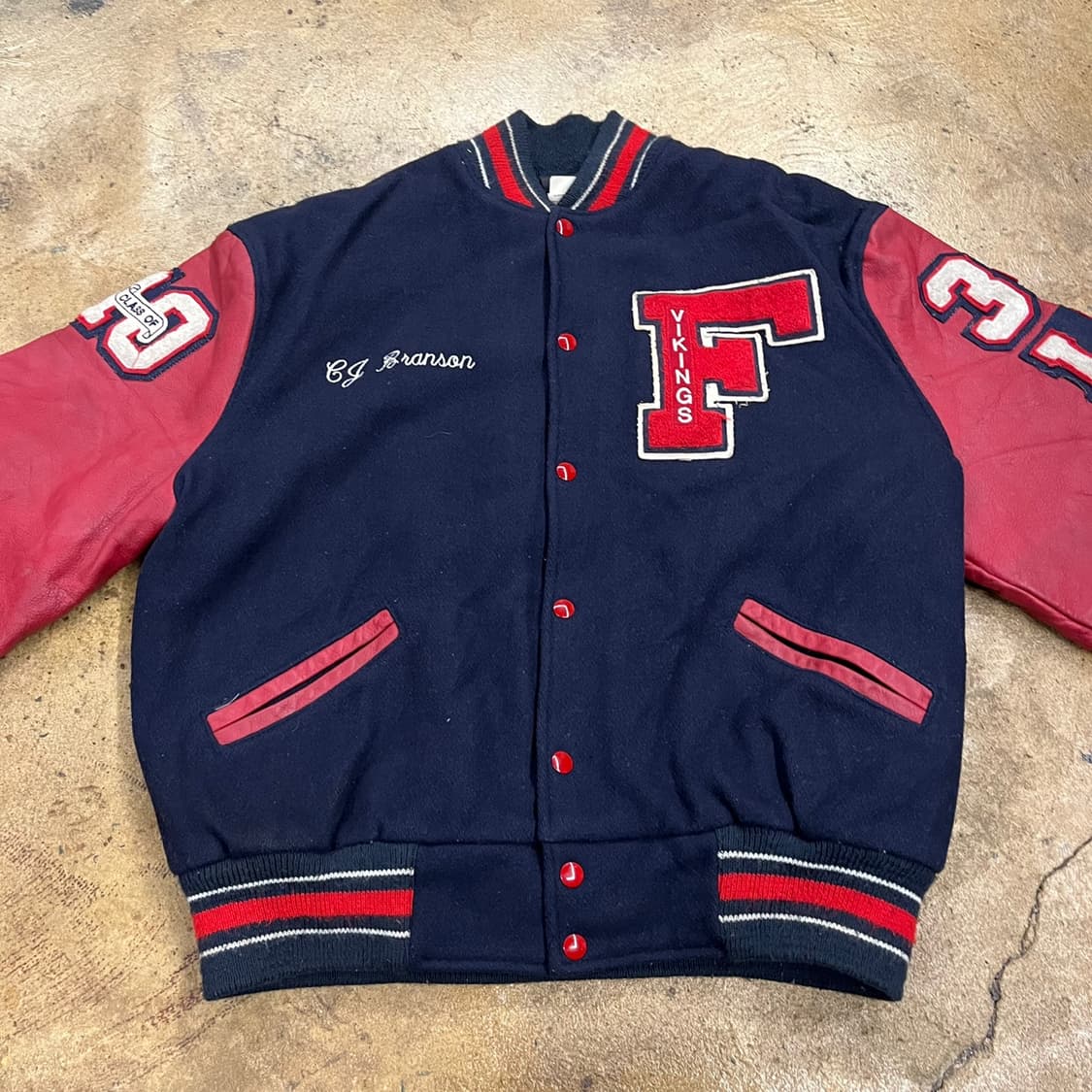 [ 정품/XL ] Meca 빈티지 커스텀 패치 바시티 자켓 b16 상품이미지3