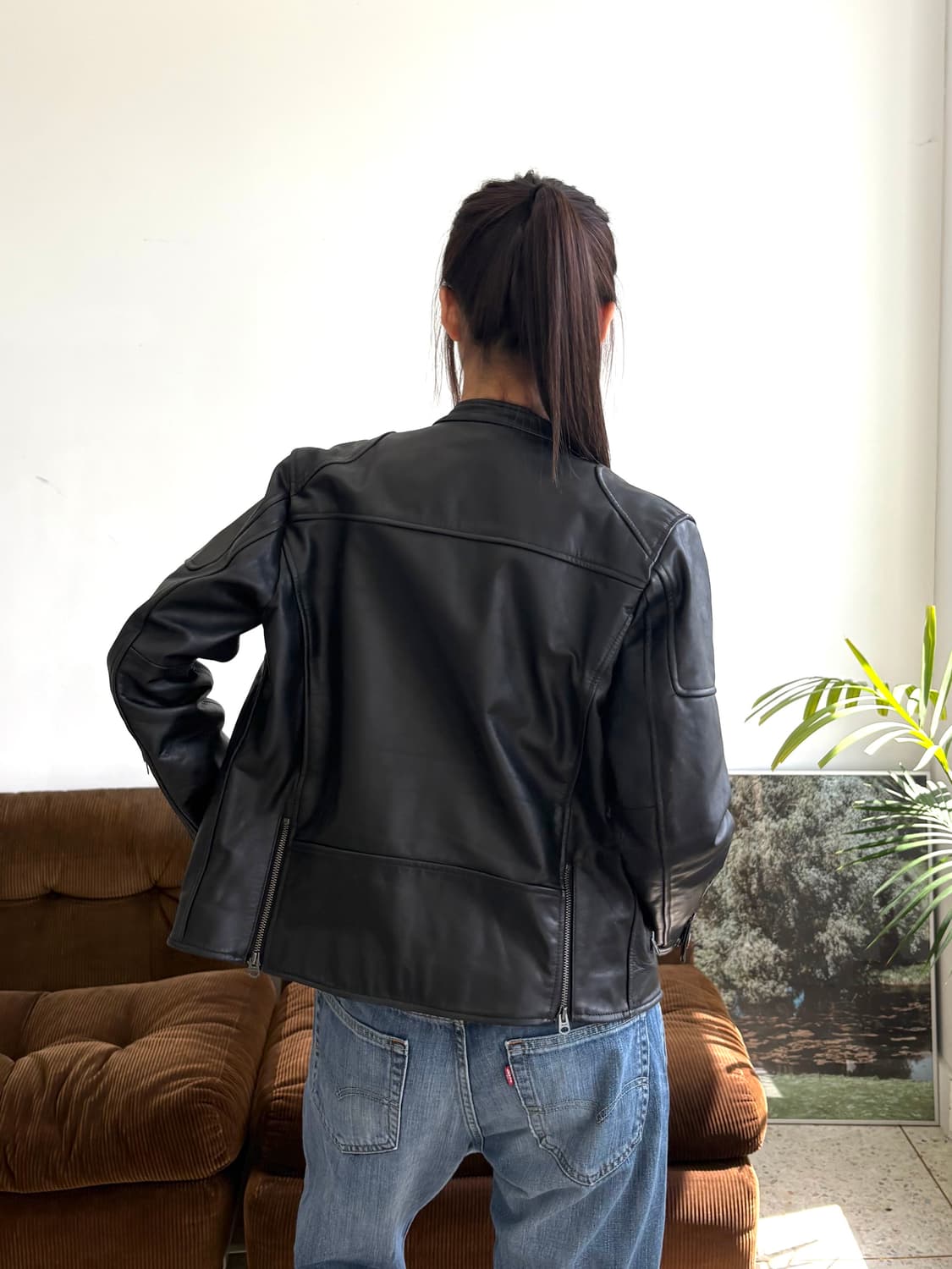 클래식 싱글 라이더 레더 자켓 상품이미지3