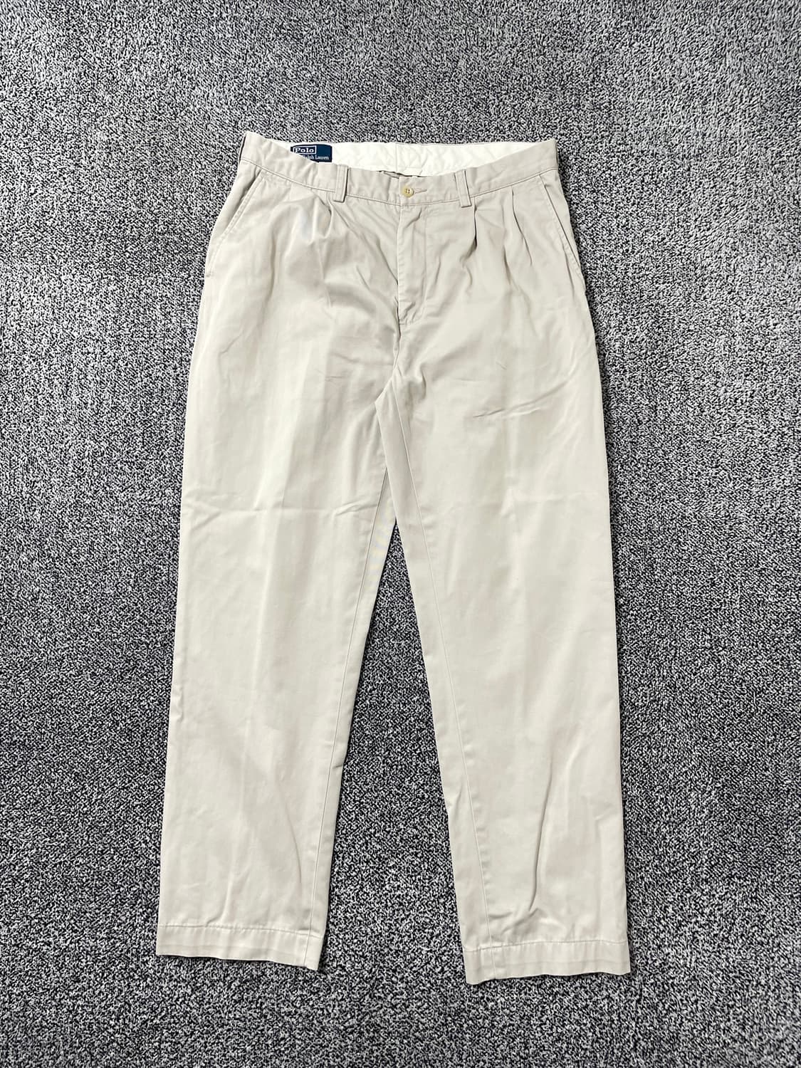 빈티지9. 폴로랄프로렌 리버스 플리츠 프레스펙트 코튼 팬츠 아이보리 상품이미지1