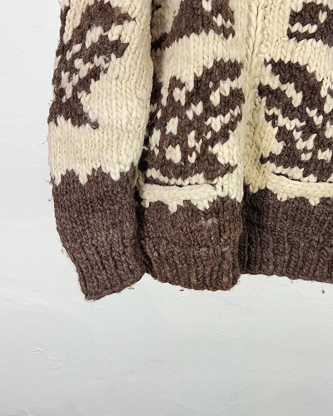 카우찬 조르딕 캐나다 울 헤비 숄 카라 코위찬 니트 자켓 상품이미지4