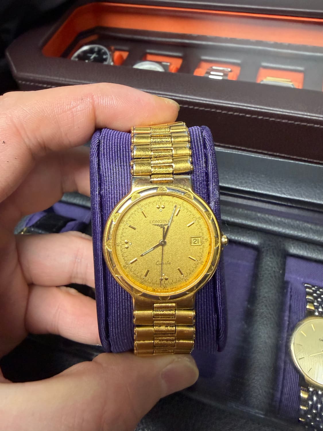 론진 쿼츠 금장 시계 상품이미지1