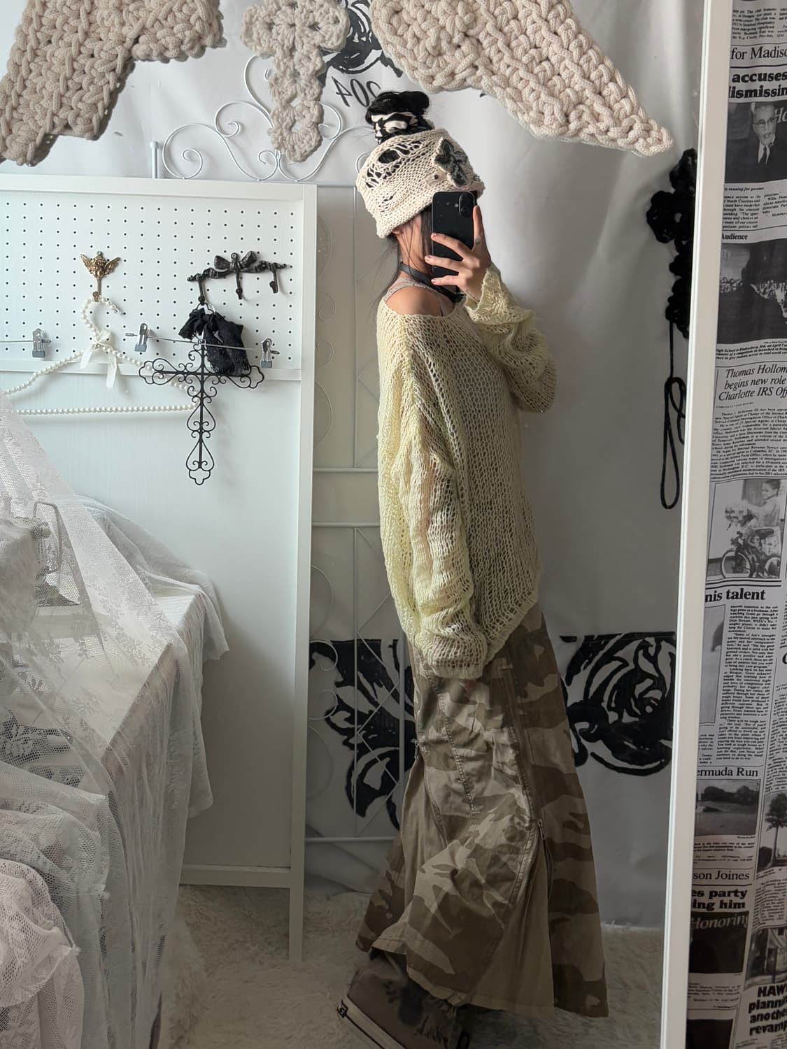 • Ivory crochet knitwear 상품이미지5