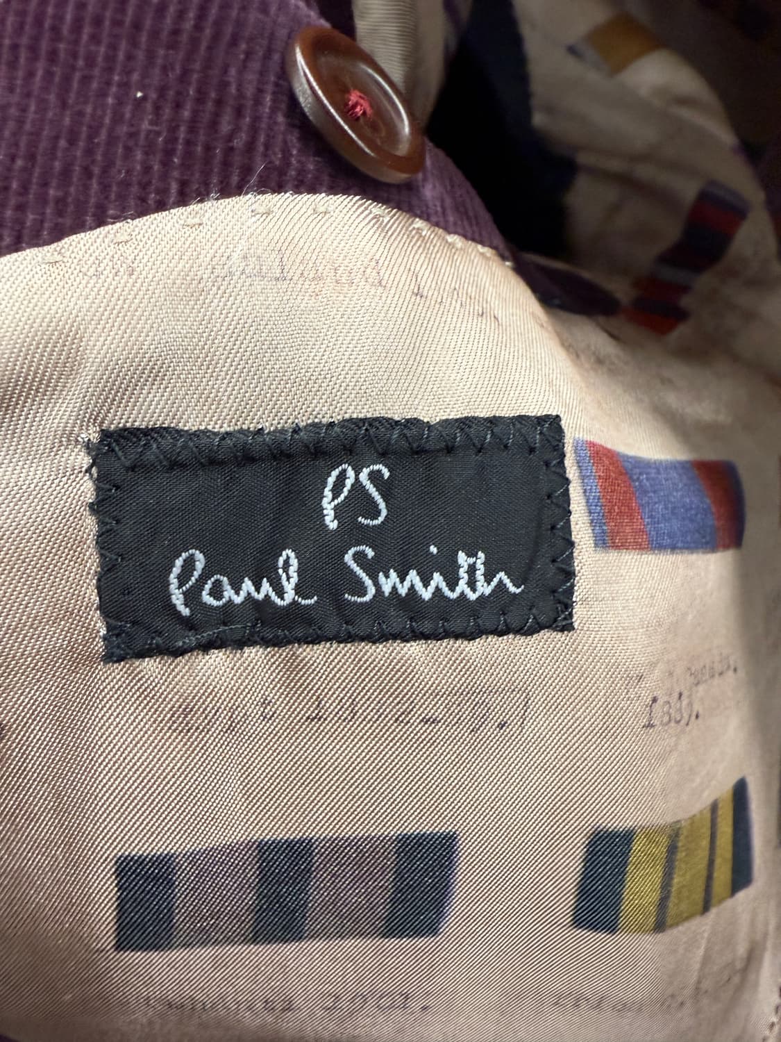 Paul Smith 버건디 코듀로이 자켓 38/48 상품이미지5