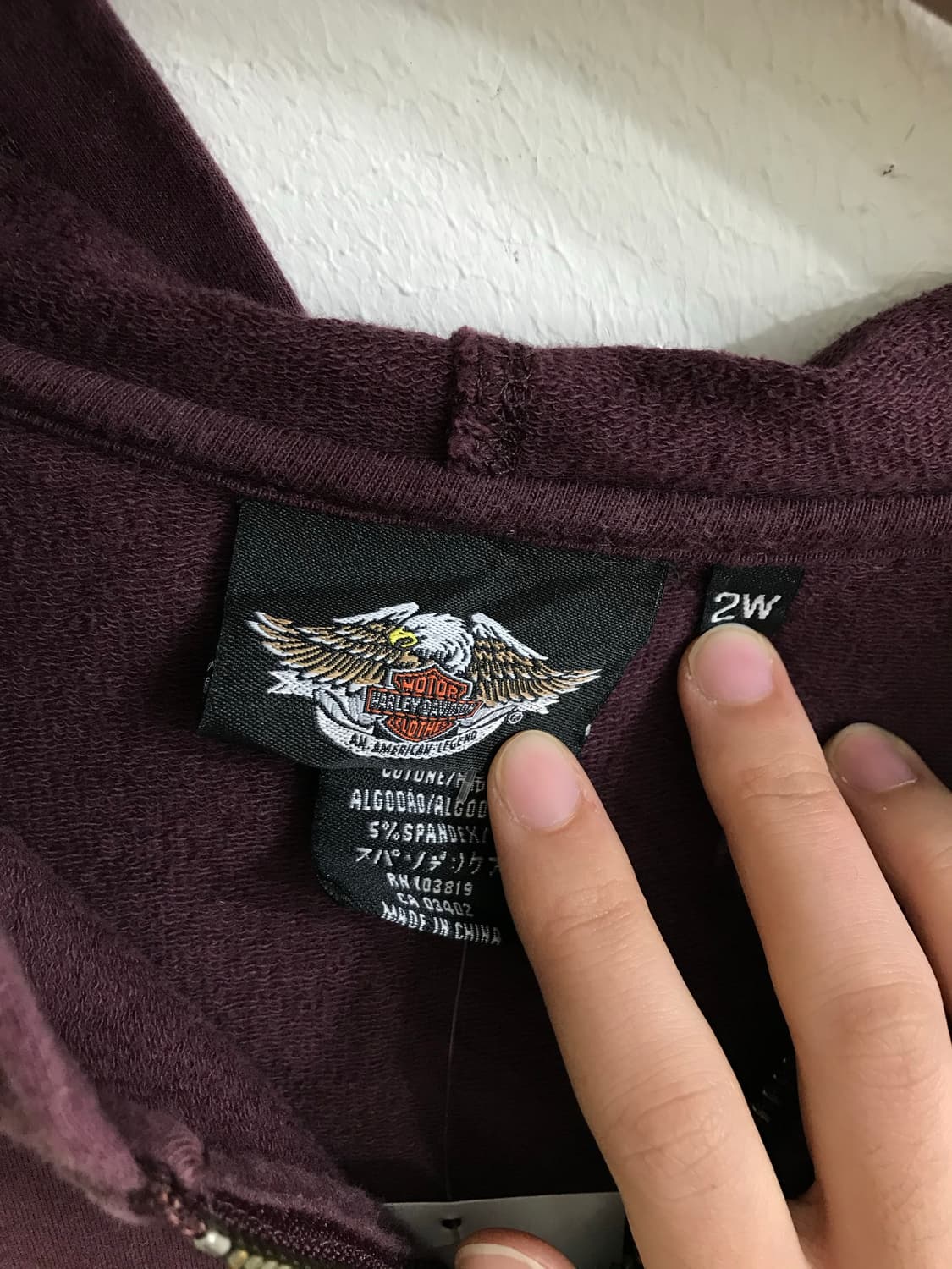 (상의 세트) 할리데이비슨 버건디 반집업 후드 + 그레이 나시 상품이미지8