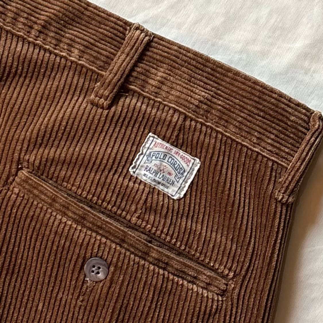 [35] 80s USA 폴로 랄프로렌 브라운 코듀로이 투턱 팬츠 상품이미지10