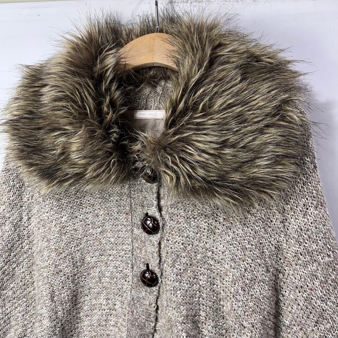 [JPN] 빈티지 모리걸 퍼디테일 케이프 가디건 상품이미지3