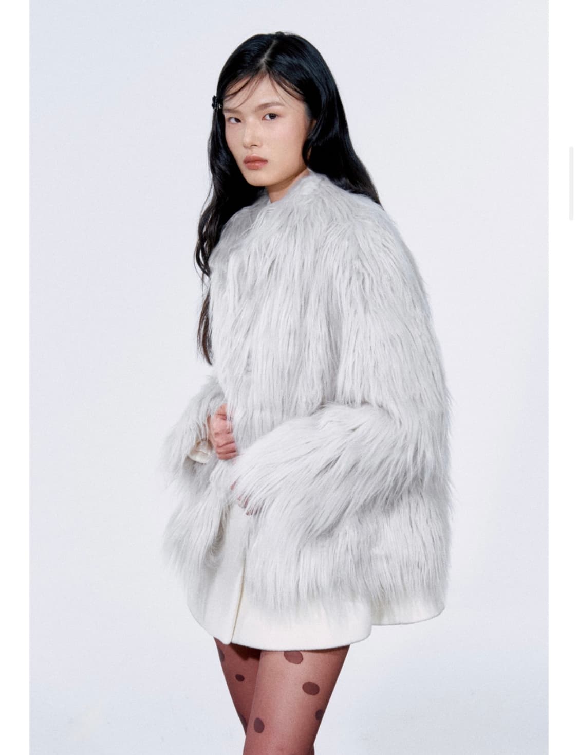 카일로 (kilo) 헤어리 퍼 자켓 (light gray) 상품이미지2